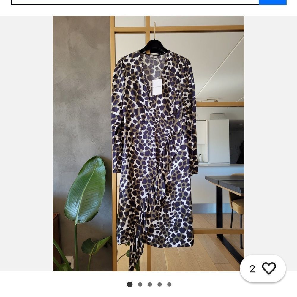 By Malene Birger Black and Brown Patterned Long Sleeve Dress